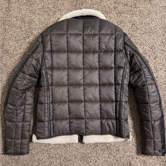 Emiliano Zapata Shearling & Leather Puffer Jacket Size 56 - Picture 4 of 15